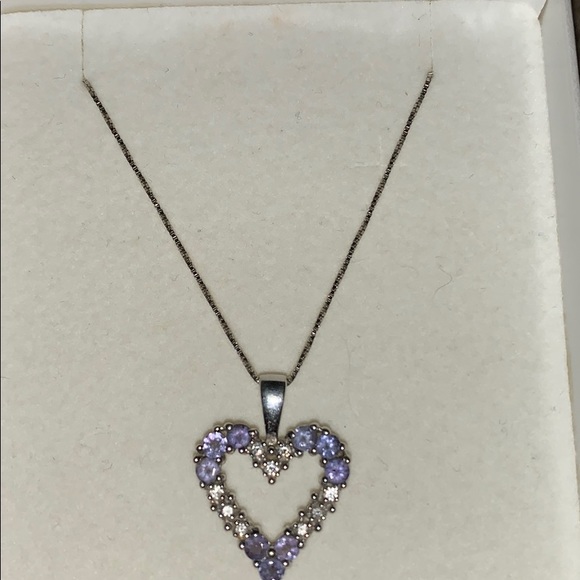 Diamond and Tanzanite Necklace - Picture 2 of 3